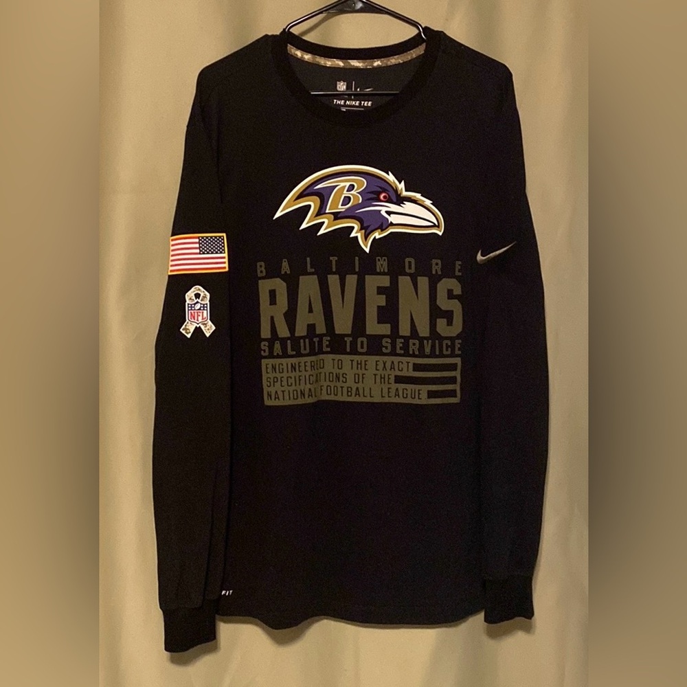 Baltimore Ravens Nike On Field Dri-Fit“Salute To Service” Long Sleeve T-Shirt Lg